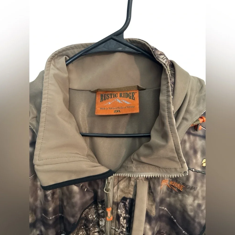 Rustic Ridge Camo Hunting Jacket 2XL Mossy Oak Scent Stop Hooded Outdoor Coat